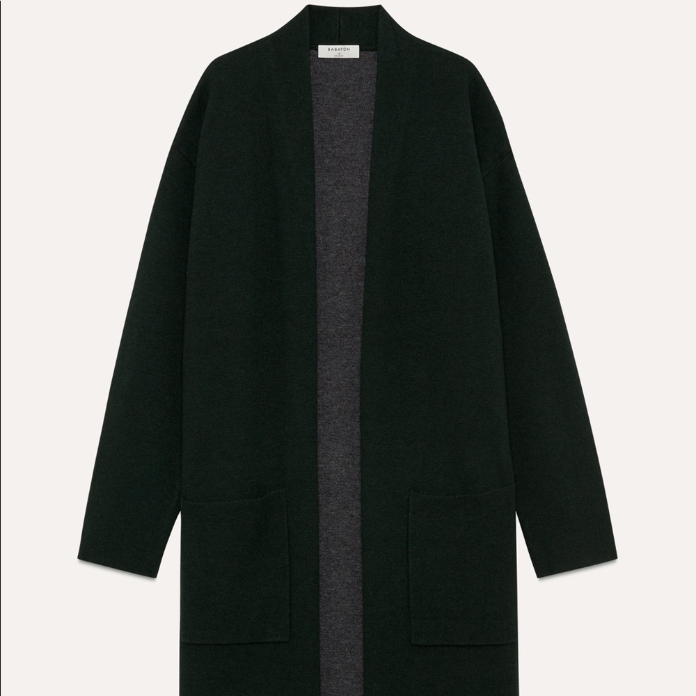 EUC Aritzia Lance long navy wool blend cardigan